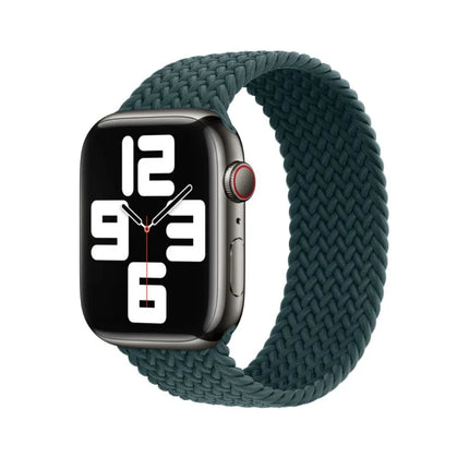 Geflochtenes Solo-Armband für die Apple Watch – Regenwaldgrün