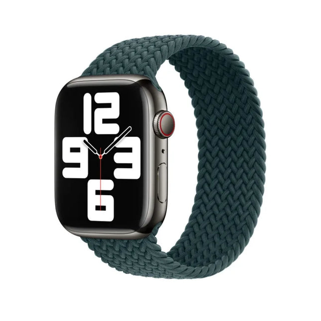 Geflochtenes Solo-Armband für die Apple Watch – Regenwaldgrün