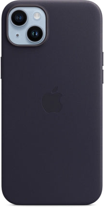 iPhone 14 Plus Lederhülle – Mitternacht (Schwarz)