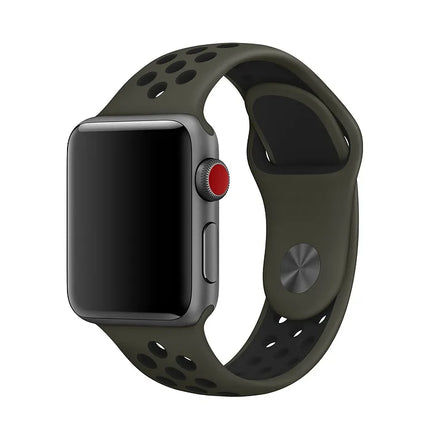 Apple Watch Nike Sportarmband 41 mm – Olivgrau/Cargo Khaki